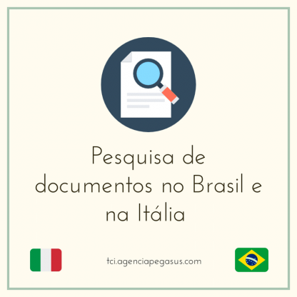 Pesquisa de documentos no Brasil e Itália